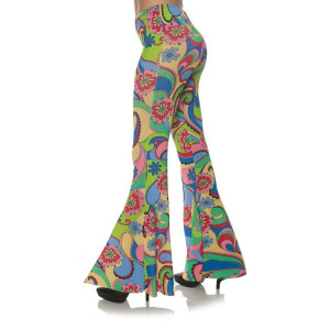 Underwraps Women'S Retro 60'S Inspired Paisley Costume Bell Bottom Pants, Multi, Small/Medium
