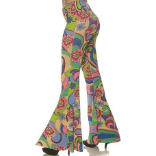 Underwraps Women'S Retro 60'S Inspired Paisley Costume Bell Bottom Pants, Multi, Large/X-Large