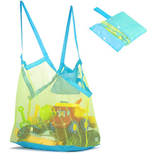 Mesh Beach Bag And Tote For Sand Toys Beach Net Xl Blue