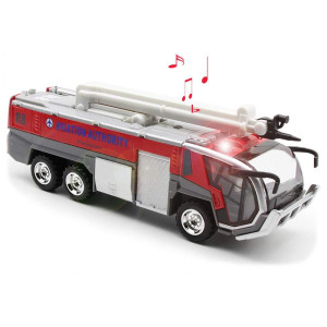 Ailejia Airport Fire Trucks For Boys Fire Engine Toys Diecast Fire Truck Engine Pullback Friction Toy Engineering Vehicle Fire