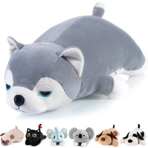 Meowtastic Cute Weighted Stuffed Animals 21 35 Lbs Weighted Husky Stuffed Animal Huskies Plush Pillow Big Weighted Stuffed