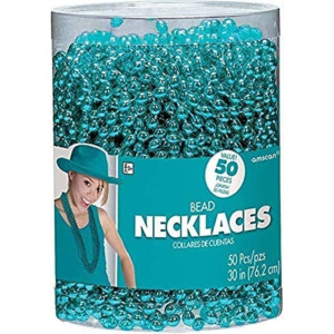 Vibrant Turquoise Bead Plastic Necklaces 30 Pack Of 50 Perfect For Events Fashion Diy