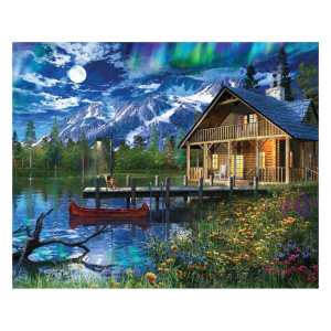 Springboks 1000 Piece Jigsaw Puzzle Moon Cabin Retreat Made In Usa