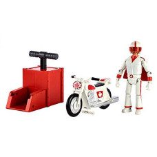 Disney Pixar Toy Story 4 Stunt Racer Duke Caboom Figure 59 In In Racing Outfit With Motorcycle And Launcher Race Up To 15 Ft