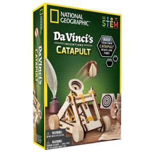 National Geographic Construction Model Kit Build Your Own Wooden Model Of The Original Catapult Learn About Da Vincis Improve