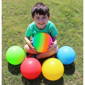 85 Inch Playground Balls Set Official Size For Dodge Ball Kick Ball Four Square Free Pump 5Pack Redbluegreenyellowr