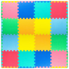 Prosource Foam Puzzle Floor Play Mat For Kids And Babies With Solid Colors 36 Or 16 Interlocking Tiles With Borders Assorted