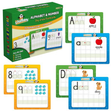 Channies Dry Erase Number Alphabet Flash Cards For Ages 3 Abc Flashcards For Toddlers 35 Years Letter Tracing For Kids Age