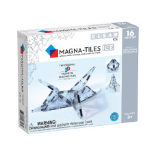 Magna-Tiles Ice 16-Piece Magnetic Construction Set, The Original Magnetic Building Brand