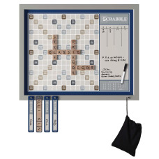 Ws Game Company Scrabble Deluxe 2In1 Wall Edition With Dry Erase Message Board