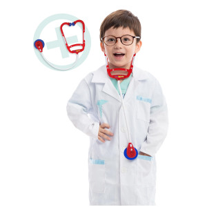 Spooktacular Creations Jr Doctor Lab Coat Deluxe Kids Toddler Costume Set For Halloween Scrub Dress Up Party And Scientists Rol