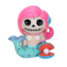 Summit Collection Furrybones Ariel Signature Skeleton In Mermaid Costume Beside Clam With Pearl