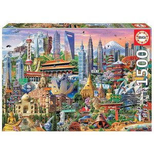 Educa Asia Landmarks 1500 Piece Jigsaw Puzzle Puzzle Glue Included Completed Image Measures 335 X 235 Ages 14 17