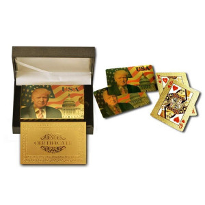 Sw Donald Trump Playing Cards Gold Plated Playing Cards Gold Plated Deck Of Waterproof Poker Cards Wcase For Game For Table G