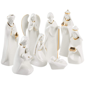 Mikasa Holiday Splendor 8 Piece Nativity Set Cream