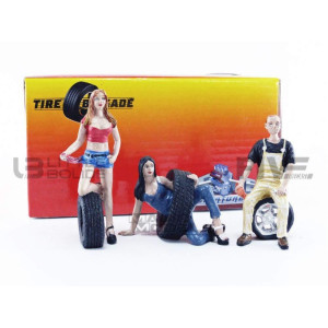 Val Andie And Derek Tire Brigade 3 Piece Figurine Set 124 By Motorhead Miniatures 776