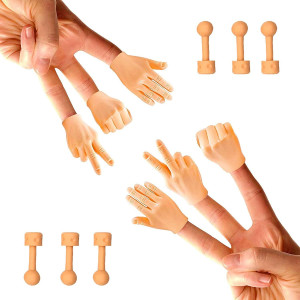 Daily Portable Tiny Finger Hands Rock Paper Scissors 6 Pack Little Finger Puppets Mini Rubber Rock Paper Scissors Miniatur