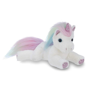 Bearington Rainbow Shimmers The White Unicorn Plush 17 Inch Unicorn Stuffed Animal