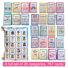 46Pcsset Adjectives Kids Gifts English Flash Cards Pocket Card Educational Learning Baby Toys For Children Prekindergarten