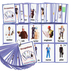 37Pcsset Occupations Kids Gifts English Flash Cards Pocket Card Educational Learning Baby Toys For Children Prekindergarten