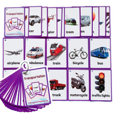 22Pcsset Transportation Kids Gifts English Flash Cards Pocket Card Educational Learning Baby Toys For Children Prekindergarten