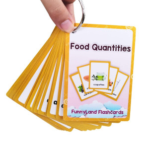 18Pcsset Food Quantities Kids Gifts English Flash Cards Pocket Card Educational Learning Baby Toys For Children Prekindergarte