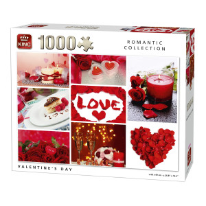 King 5764 Jigsaw Puzzle 1000 Piece Romantic Collection Valentines Day Red 68 X 49 Cm