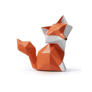 Haucoze Fox Figurine Statue Gifts Geometric Sculpture Decor Polyresin Animal Arts 40 Inch