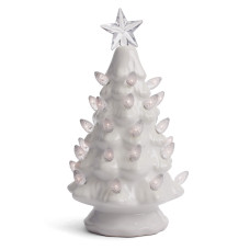 Ceramic Christmas Tree Tabletop Christmas Tree With Lights Lighted Vintage Ceramic Tree Small White 675 Inch