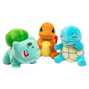 Pokmon Plush Starter 3 Pack Charmander Squirtle Bulbasaur 8 Generation One Stuffed Animals