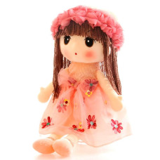 Tvoip Tulle Skirt Princess Plush Toy Phial Dolls Children Girls Doll Cute Little Girl Dolls 18 Inch Pink