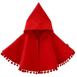 Fairy Baby Toddler Girls Hooded Poncho Cape Cloak Coat Halloween Red Riding Hood Costume Winter Fleece Jacket Outerwear 23T R