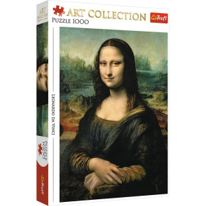 Trefl Art Collection Mona Lisa 1000 Piece Jigsaw Puzzle Red 27X19 Print Diy Puzzle Creative Fun Classic Puzzle For Adults A