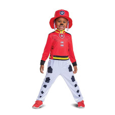 Paw Patrol Marshall Costume Hat And Jumpsuit For Boys Paw Patrol Movie Character Outfit With Badge Classic Toddler Size Medium