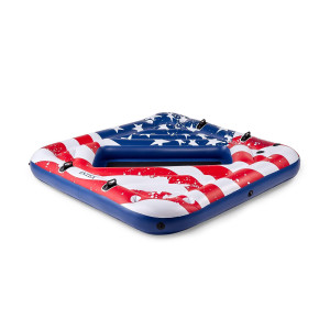 Intex 57264Vm Inflatable American Flag 2 Person Party Island Lake Pool Float