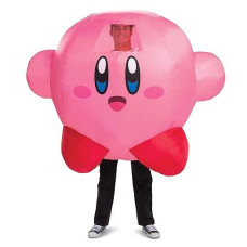 Disguise Men'S Kirby, Official Nintendo Costume Outfit With Inflating Fan, One Size