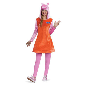 Disguise Mummy, Deluxe Official Adult Peppa Pig Costume Outfit, As Shown, Women'S Size Medium (8-10)