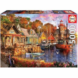 Educa The Harbour Evening 5000 Piece Jigsaw Puzzle Puzzle Glue Included Completed Image Measures 6175 X 4225 Ages