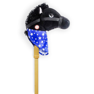 Ponyland Black Stick Horse With Sound Toy 28 Inches