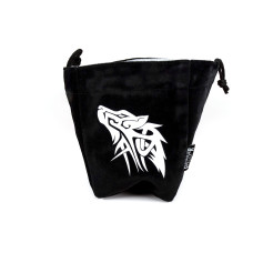 Microfiber Large Dice Bag Truly Reversible With Wolf Image On Each Side Stands Up On Its Own And Holds 200 Dice