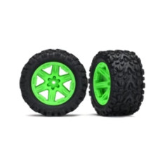 Traxxas 6773G 28 Green Rxt Wheels With Talon Extreme Tires Rustler 4X4 Fr