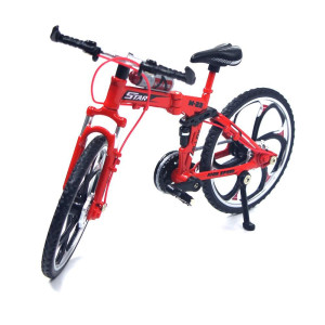 Ailejia Finger Racing Bicycle Mountain Bike Cake Topper Mini Dirt Bike Bicycle Model Cool Boy Toy Red