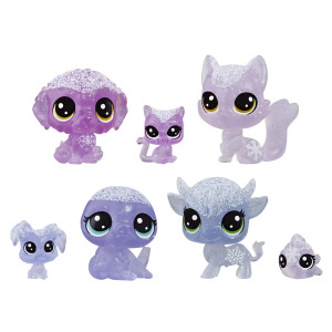 Littlest Pet Shop Frosted Wonderland Pet Friends Toy Purple Theme Includes 7 Pets Ages 4 Up