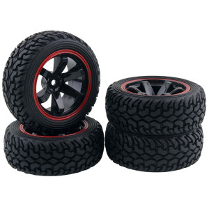 Lafeina 110 Rally Car 75Mm Rubber Tires And Wheel Rims For 110 Scale Hsp 94123 Hpi Kyosho Tamiya Rc On Road Carblack