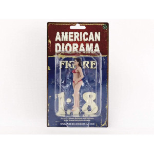 American Diorama October Bikini Calendar Girl Figurine For 118 Scale Models