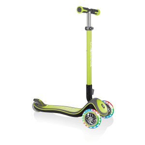 Globber Elite Deluxe With Lights 444406 Lime Green Kick Scooter Adjustable Height Led Lightup Wheels