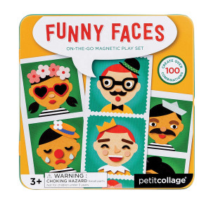 Petit Collage Funny Face Magnetic Travel Play Set Fun Game For Families Ideal For 24 Players Ages 4 Travel Game For Kids