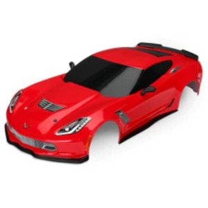 Traxxas 8386R Body Chevrolet Corvette Z06 Red Painted Decals Applied