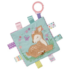 Taggies Soothing Sensory Crinkle Me Toy With Baby Paper And Squeaker Flora Fawn 65 X 65Inches