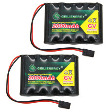 Qblpower 6V 2000Mah Nimh Rx Battery Packs With Hitec Connector For Rc Aircrafts And Walking Robot Rechargeable 2 Pack